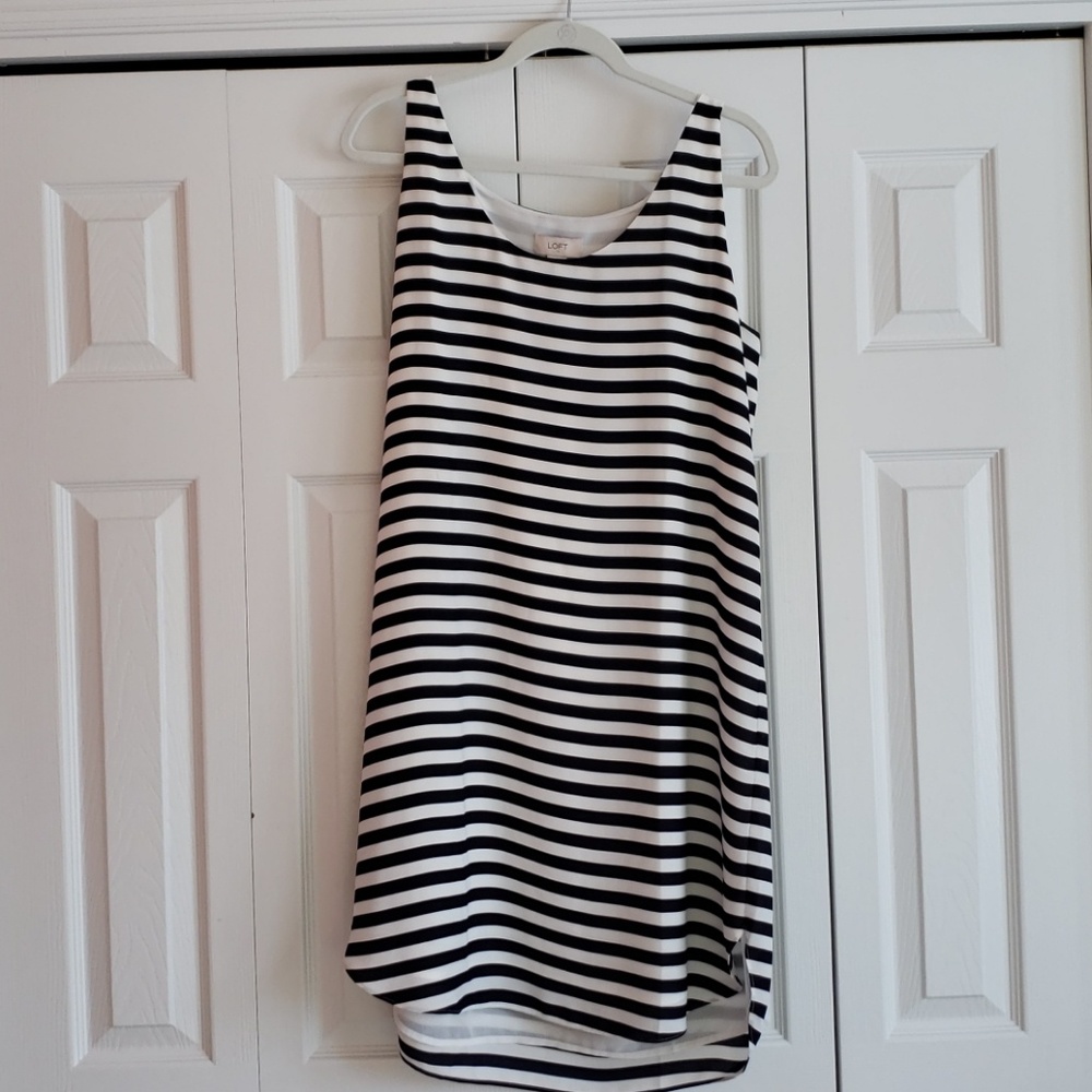 Loft Dress.  Large Navy and White Stripe.  NWOT.